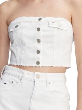Tommy Jeans Women's Denim Bustier Top - Denim Color XL